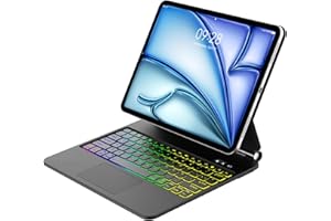 JADEMALL Magic Keyboard para iPad Air 13 Pulgadas (M3 2025, M2 2024) y iPad Pro 12.9 Pulgadas (6ª/5ª/4ª/3ª Gen), Soporte Magnético Flotante y Panel Táctil Multitáctil, Funda Teclado con Retroiluminado, Negro