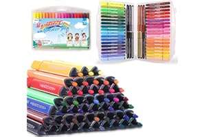 Marte Vanci Washable Colouring Pens for Kids Felt Tip Colour Pen Drawing Marker With Storage Case for Children Adult Colouring Books/Manga/Sketching 48 Assorted Colours Age 3+