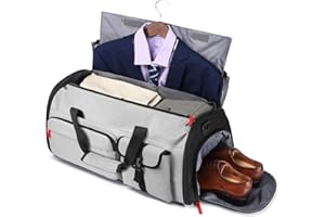 TAIHOYIN Anzugtasche Reisetasche Herren, Wandelbare Reise Kleidersack Handgepäck mit Schuhfach, 3-in-1 Große Kleidertasche Rucksack Anzug Tasche für Business Reisen, Grau