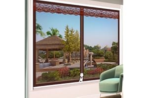 Liveinu Cortina Mosquitera con Cremallera Para Puerta Ventana,Mosquitera Para Puerta Protección Contra Insectos Mosquitera Puerta 140x150cm Marrón