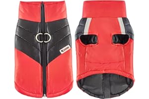 Idepet Cappottino invernale impermeabile, per cane/gatto taglia piccola, media e grande, S M L XL XXL 3XL 4XL 5XL (Rosso chiaro, S)