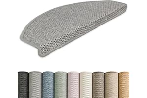 ‎KETTELSERVICE-METZKER Kettelservice-Metzker Stufenmatten Göteborg kombinierbar mit Teppich Läufer Grau Halbrund 15er Set