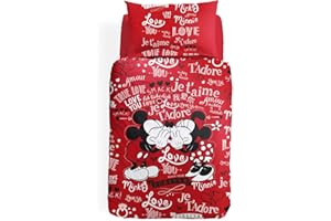 Caleffi Parure Copripiumino UNA PIAZZA CALEFFI Disney MINNIE & MICKEY AMORE - ESCLUSO SOTTO LENZUOLO