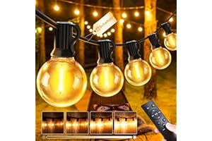 ‎JEYMORKEY JEYMORKEY Lichterkette LED Außen Strom Outdoor - 30M 100FT G40 Glühbirnen Garten Beleuchtung Balkon Lichterketten Aussen IP44 Wetterfest Pavillon String Lights mit Fernbedienung für Terrasse Party