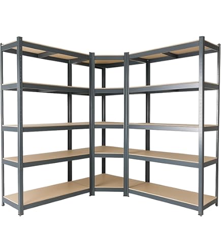 2 Scaffali Per Seminterrato AREBOS - Capacità 875 Kg Cadauno, Ripiani In MDF, 180x90x30 Cm, Montaggio Semplice