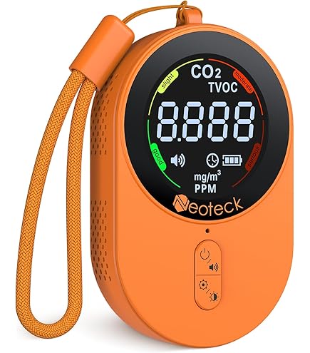 Tragbarer Luftqualitätsmonitor - Kompakter Sensor Für CO2, Temperatur & Luftfeuchtigkeit