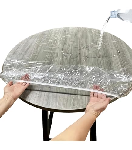 Nappe De Table Transparente,Protège Table Ronde 114 à 142cm