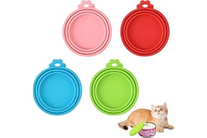 LFWZRY 4 Stück Tierfutter-Dosendeckel, Silikon Hundefutterdeckel Katzenfutterdeckel, Universal 3 in 1 Deckel für Dosen für Hunde und Katzen für Haustier Futteraufbewahrung, BPA-Frei, Spülmaschinengeeignet