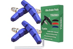 TIKBRO Bike Brake Pads 2 Pairs with Hex Nuts V Brake Pads for bicycle No Noise Long 70mm Brake Blocks for Mountain Bikes