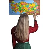 Buffer Renkli T&uuml;rkiye Haritası Manyetik Yapıştırıcı Gerektirmeyen Duvar Stickerı 118 Cm * 56 Cm