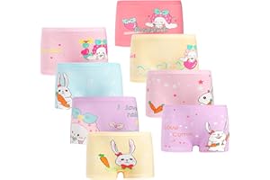 HOTUT Fille Culotte en Coton, Lot de 8 Boxers pour Filles, sous-Vêtements en Coton Doux et Confortables, pour Filles et Adolescentes de 2/4/6/8 Ans
