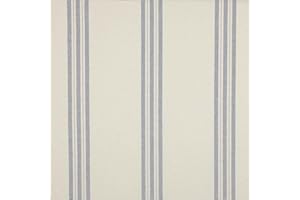 Kt KILOtela - Tela Loneta Resinada Hilo Tintado, Algodón Orgánico, Antimanchas, Impermeable, Lavable, Mantelería, Cojines, 140 cm Ancho, Largo a Elección de 50 en 50 cm, Rayas 5 cm, Azul