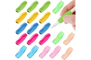 DBTW 20Pcs Poignée Crayon en Silicone de Correction de Posture, Poignée d'Écriture Rembourrée Antidérapante Multicolore, Poignée Ergonomique de Porte-Crayons Pour Enfants Étudiants Adultes
