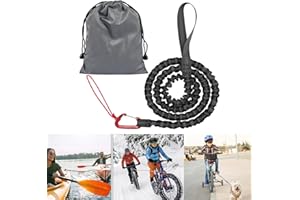 ZEYOU Noir Corde de Remorquage de Vélo,3M Sangles d'arrimage Voitures Moto,Cyclisme Sangle Traction pour Extérieur Familiale,Corde De Remorquage Elastique Corde de Remorquage pour Enfants et Adultes