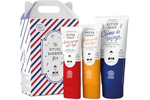 Kit de Rasage Rituel de Monsieur BARBIER | Naturel, Végan et Français | Idéal pour les peaux sensibles | Avant Rasage, Crème de Rasage & Après Rasage | Un coffret cadeau beauté pour tous les hommes