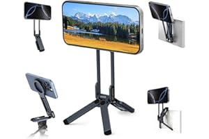 ULANZI MA38 4-in-1 Magnetisches Handy-Stativ Aluminium, Karabiner Förmige Maglock, Faltbar Ständer Smartphone, Doppelmagnet Tripod, Mini Selfie Stick kompatibel mit iPhone 17 16 15 14 13 12 Magsafe