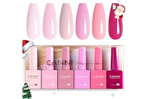 CANNI Smalto Semipermanente per Unghie 6 Colori Gel Nail Polish Soak Off UV LED per la manicure e la progettazione delle unghie 9ml C2302