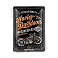 Nostalgic-Art Retro Tin Postcard, 10 x 14 cm, Harley-Davidson - Timeless Tradition - Gift Idea for Bikers, Original Licensed Product (OLP), Metal Postcard, Mini Tin Sign as Greeting Card