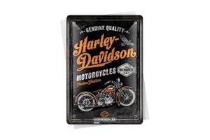Nostalgic-Art Cartolina in latta retrò, 10 x 14 cm, Harley-Davidson - Timeless Tradizione - Idea regalo per motociclisti, cartolina in metallo, mini targa in lamiera come biglietto di auguri