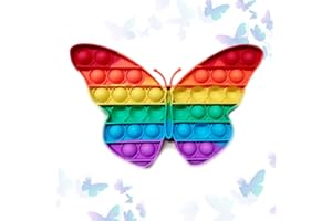 HUGZ Fidget Toys Push Pop It - Rainbow Bubble Popper Autism Special Needs Stress Reliever Silicone Anxiety Relief Poppet toy for Kids,Teens Adults- pop it's for fun learning and relaxation! (Style-01)