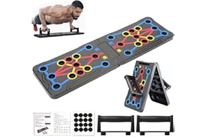 Wesoke Push Up Board Sistema de Soportes de Flexiones Multifuncionales 14 en 1 para Hombres y Mujeres, Barra de Realce portátil, Manijas de Realce de Entrenamiento de Fuerza de Gimnasio para Hombre