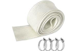 PROTA Abgasschlauch, 25mm Hitzeschutzschlauch Standheizung Isolierung Schlauch Stromerzeuger für Notstromaggregat Abgasrohr, Fiberglass Sleeving mit 4 Clips für Air-Klimaanlage Heizungen 200CM