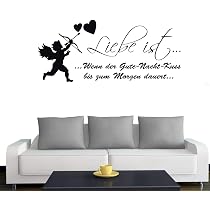 Wandtattoo „Liebe Ist… Gute Nacht Kuss“ – Selbstklebend, In Violett, Größe 120x54 Cm (auch Für Raufaser)