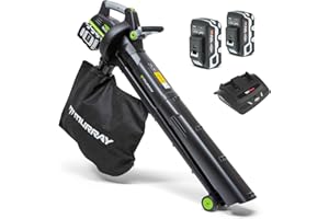Murray IQ18LBVK Dual 18V (36V) Li-Ion Cordless Leaf Blower Vacuum Kit, Powered by Briggs & Stratton, 247 km/h Air Velocity Brushless Motor, 45L bag, Incl. 2x5.0Ah Batteries & Charger 5 Years Warranty