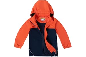 SMONTY Veste Imperméable pour Enfant Résistant au Vent Softshell à Capuche Veste Extérieure Respirante pour La Randonnée, Le Vélo et La Course à Pied