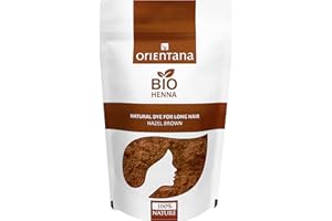 Orientana HENNÉ Orientana - Organic Noisette Henna Powder | Natural Vegan | Colore Les Cheveux En Brun Clair À Moyen | Stimule La Croissance Des Cheveux - Cheveux Longs - 100g