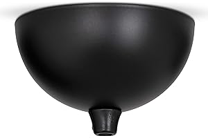 ‎LIGHTSTOCK Deckenbaldachin Schwarz, Lampen Baldachin Metall Halbrund, inkl. Klemmnippel für Befestigung am Kabel (Keine Bohrlöcher erforderlich)