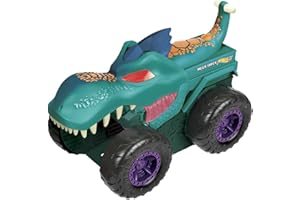 Hot Wheels Monster Trucks Mega Wrex mastica coches con luces y sonidos, incluye 1 vehículo die-cast (Mattel GYL13)