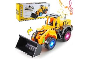 LioMaxi Bulldozer Giocattolo,camminare automatico con suono e luce veicoli da cantiere,Camion da Cantiere Bulldozer,Giocattolo di Sabbia da Miniera,con luci e musica multipla,per bambini 3-7anni