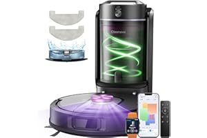 Vexilar W15 Robot aspirateur Laveur 10,000Pa avec Station sans Sac Vidage Automatique, Navigation LiDAR & Cartographie,180Min, Connecté par Remote/APP/Alexa,Idéal pour Tapis Poils d'animaux