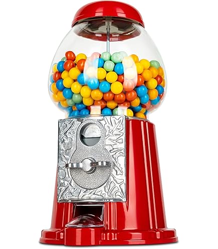 Klassieke Rode Gumball Machine met Stand met Glazen Globe voor Kleine Gumballs, Gumball Bank voor Elke Munt, 82,7 cm