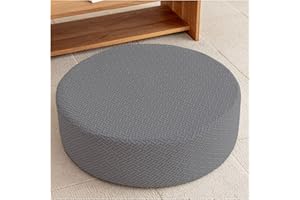 moismk Ottomane Schonbezug Rund Hocker Bezug Stretch Hockerüberzug Hocker Hussen für Runde Fußhocker, Sitzhocker Elastisch Husse, Überzug Möbel Protector für Sofa Abdeckung(#7,Diameter 70 x H 20CM)