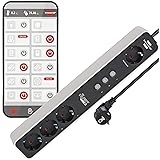 Brennenstuhl Connect Ecolor WLAN Steckdosenleiste 4-Fach mit 3-Kanal (3X einzeln schaltbare Steckdosen und 1x permanente Stec
