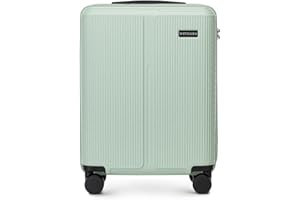 WITTCHEN Stripes Line | Kabinenkoffer 55 × 39 × 20 cm (M) | Hartschale ABS handgepäck Koffer 36 l, 4 Rollen 360° & Zahlenschloss | Handgepäck Tasche für Lufthansa/Eurowings/Ryanair | Farbe: Mintgrün