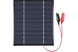 Decdeal Solarpanel Solarmodul Solarzelle Photovoltaik mit Krokodilklemmen 2.5W 5V