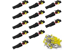 KLEHOPE 12 Ensembles de Voiture Étanche Connecteur Électrique, 2 Broches Voiture Étanche Connecteur Électrique, Connecteur Etanche Électrique ont Étanche É la Poussière, Isolé et Scellé