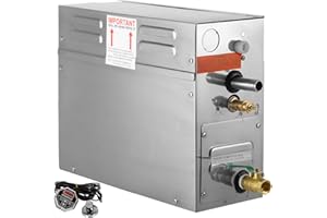 VEVOR ST-40 Générateur de Vapeur Douche Sauna Spa Maison 3-5 m³ Vapeur de Générateur avec Panneau de Contrôle 4KW Phase Unique Gamme de Température 35 55 ℃ Hôtels Piscines