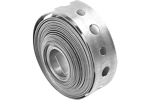 BEFUN Correa de fijación de metal de acero galvanizado de 3/4 pulgadas x 10 pies con agujeros perforados, soportes de valla de constructores, bridas de fijación y soporte de tubería para colgar con