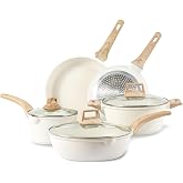 Batterie De Cuisine 21 Pièces GiPP - Revêtement Antiadhésif - Poêles 24/28/30 Cm, Casseroles 20/22 Cm, Wok 28 Cm - 10