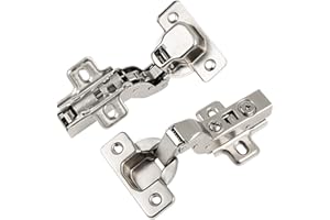 PinLin 2 Pack 105 Degree Soft Close Kitchen Cabinet Hinge 35mm Plate Inset Cupboard Door Hinges, Screws Included