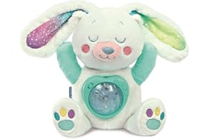 Clementoni Baby Fiocco, Proiettore di Aurora Boreale, Morbida Lepre Peluche con Proiettore, Proietta l'Aurora Boreale nella Tua Stanza, per Bambini 0+ Mesi, Lingua Italiana, 17588