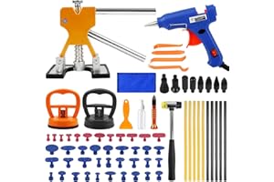 Zilchx Dent Puller, Car Dent Puller Kit, 72Pcs Dent Removal Kit with Suction Cup, Gold Dent Puller Lifter, Glue Gun, Car Dent Repair Kit for Automotive Dent/Door Dings/Fridge Dents
