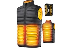 LABCOOL Gilet Chauffant, Veste Chauffante Homme Femme, Doudoune Chauffante avec 7.4V 25000mAh Batterie incluse, 3 Niveau de Chauffant, 6 Zones Chauffante, Blouson Sans Manche Chauffante