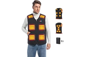 Rrtizan Heizweste herren Beheizbare Weste Herren, Heizweste mit 10000mAh Powerbank - Beheizbare Jacke und Wärmejacke mit Akku für Herren, 15 Heizzonen, 3 Temperaturstufen, Winddicht