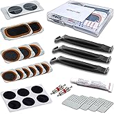 LotsJoy Fahrrad Reifen Flickzeug Reparaturset- Hochleistungs-Fahrradschlauch-Patch-Kit mit tragbarer Aufbewahrungsbox für Rad