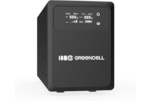 ‎GREEN CELL Green Cell USV 1500 VA PowerCore 1000 W, zasilanie awaryjne z wyświetlaczem LCD, AVR UPS z czystą falą sinusoidalną, zewnętrzne przyłącze akumulatora, ochrona przed przepięciem, przegrzaniem, awarii